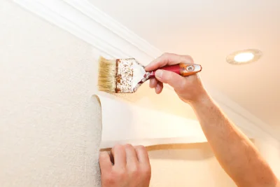 Pose de papier peint au Theil — revêtements muraux et toiles de verre